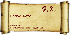 Fodor Kata névjegykártya